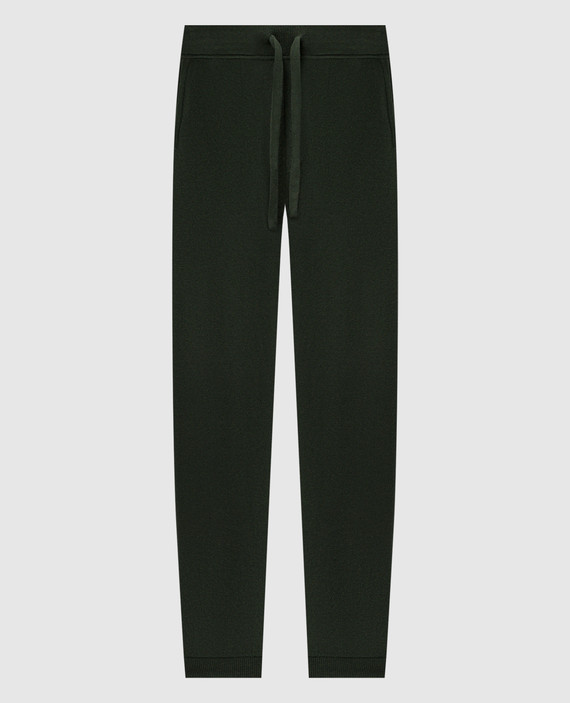 Green wool and cashmere joggers