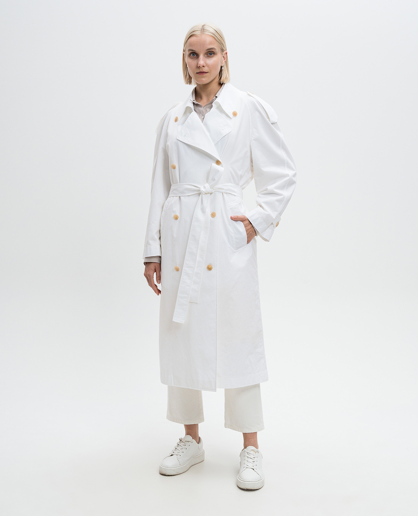 White double-breasted Denver trench coat The Row 3