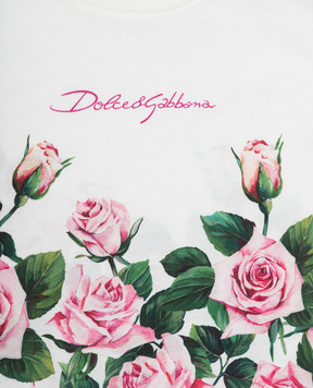 Dolce&Gabbana Children's white T-shirt with a brand print L5JTNLII7GI812+