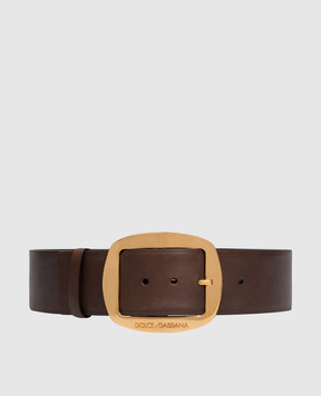 Dolce&Gabbana Brown leather belt with logo engraving BE4608AW844