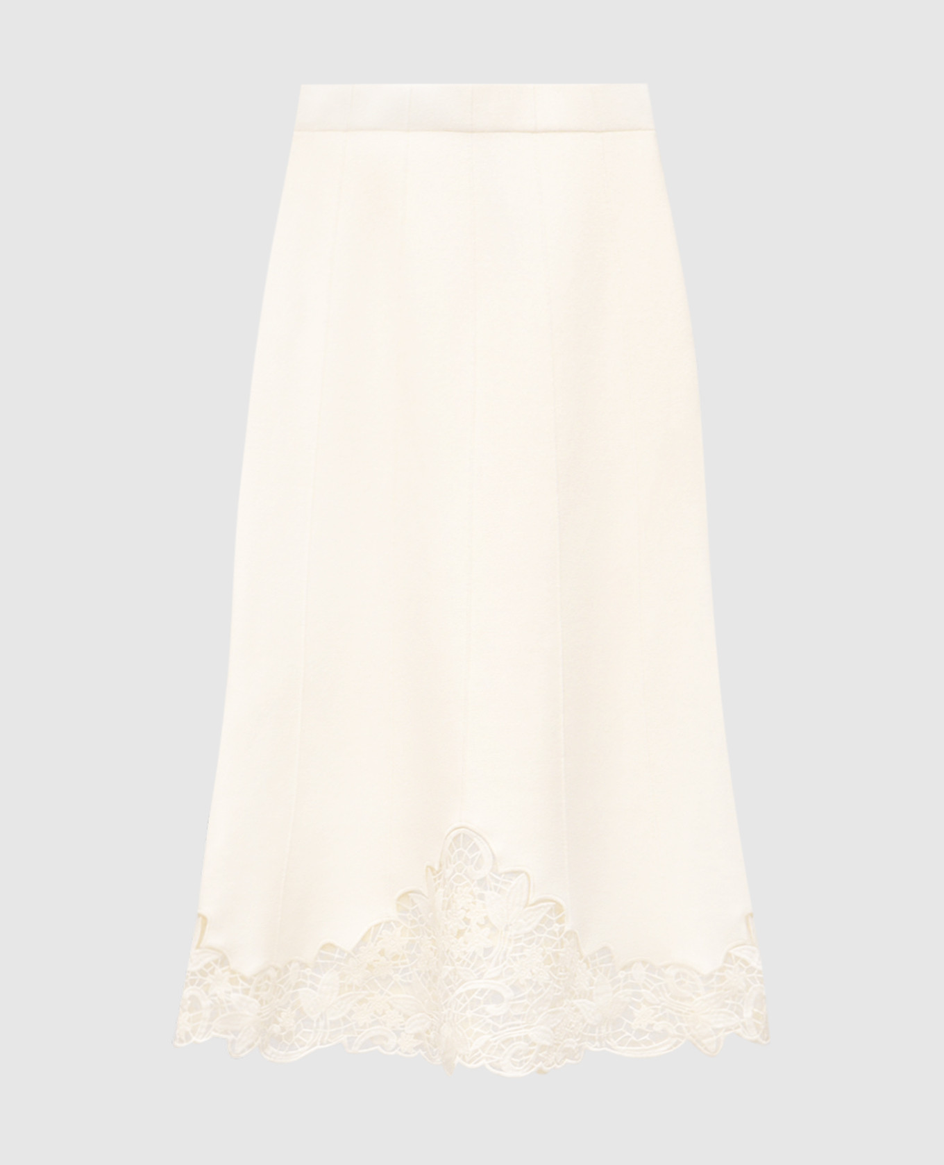

White midi skirt with floral embroidery Twinset