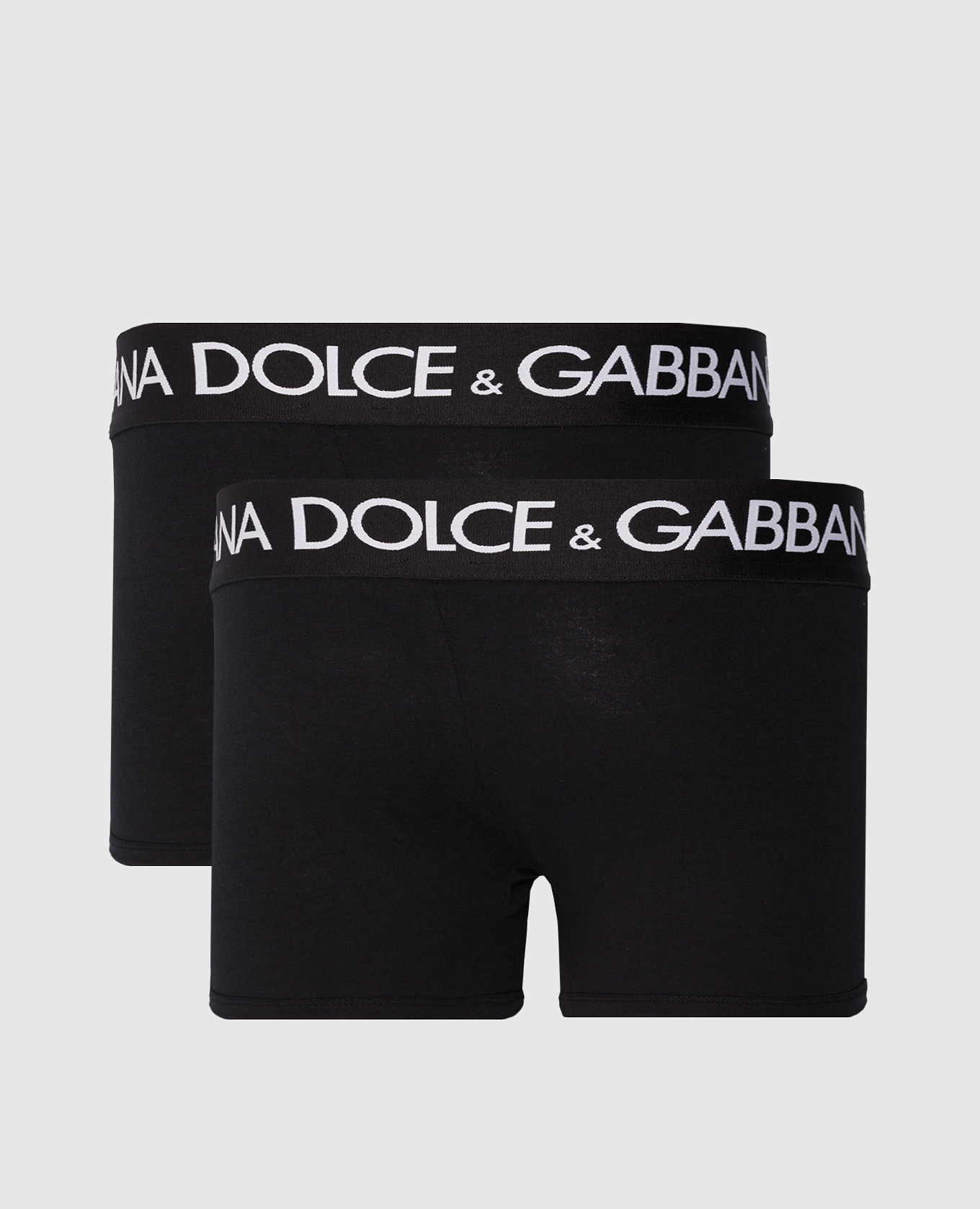 

A set of black boxer briefs with a logo pattern Dolce&Gabbana