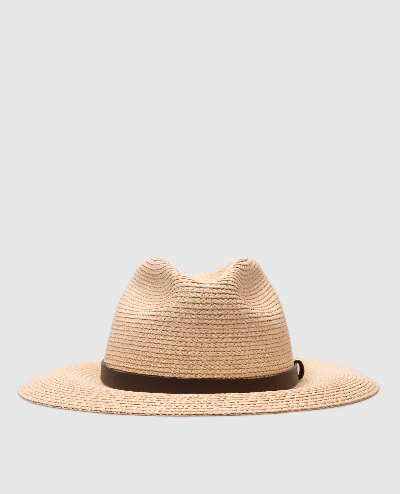 

Beige raffia fedora hat Peserico