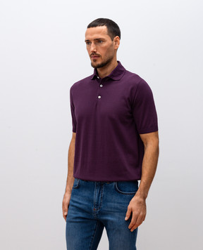 ISAIA Purple polo with emblem MG8240Y0421
