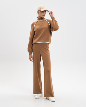 Twinset Brown sweater with edging 252LI3NCC
