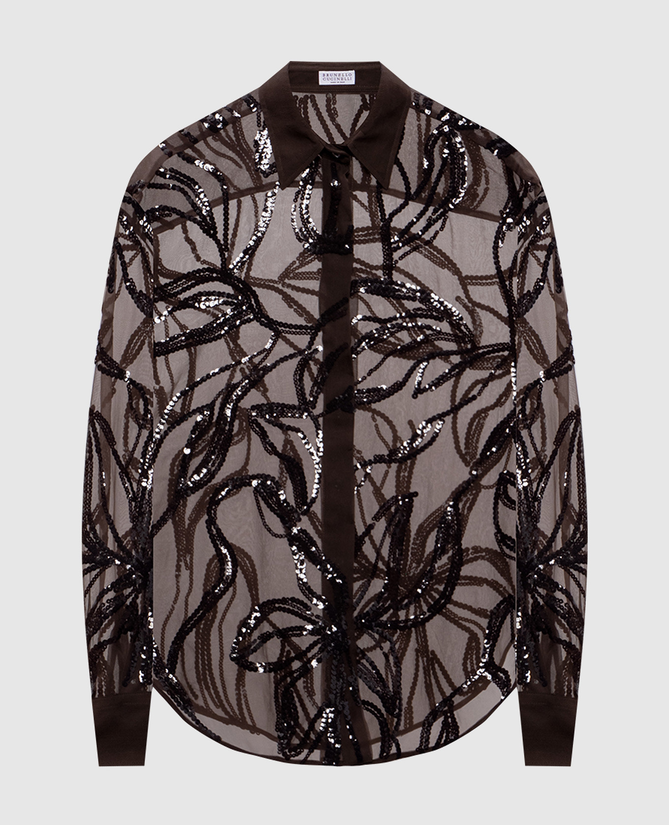 

Brown silk blouse with sequins Brunello Cucinelli