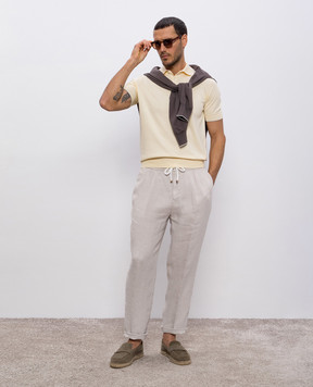 Brunello Cucinelli Gray linen pants M243DE1710