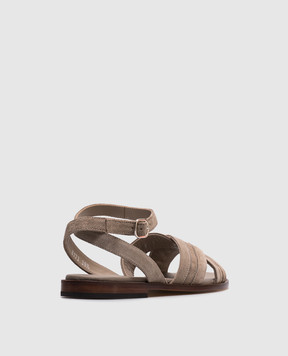 Doucal's Beige suede sandals with a monil chain DD8773MARNUF229