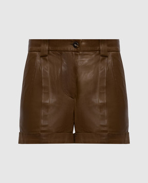 Brunello Cucinelli Brown leather shorts MPBISP1347