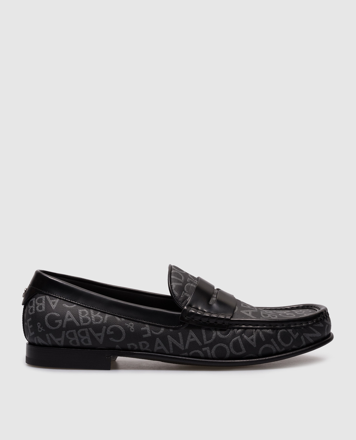 Gray loafers in logo pattern dolce&gabbana
