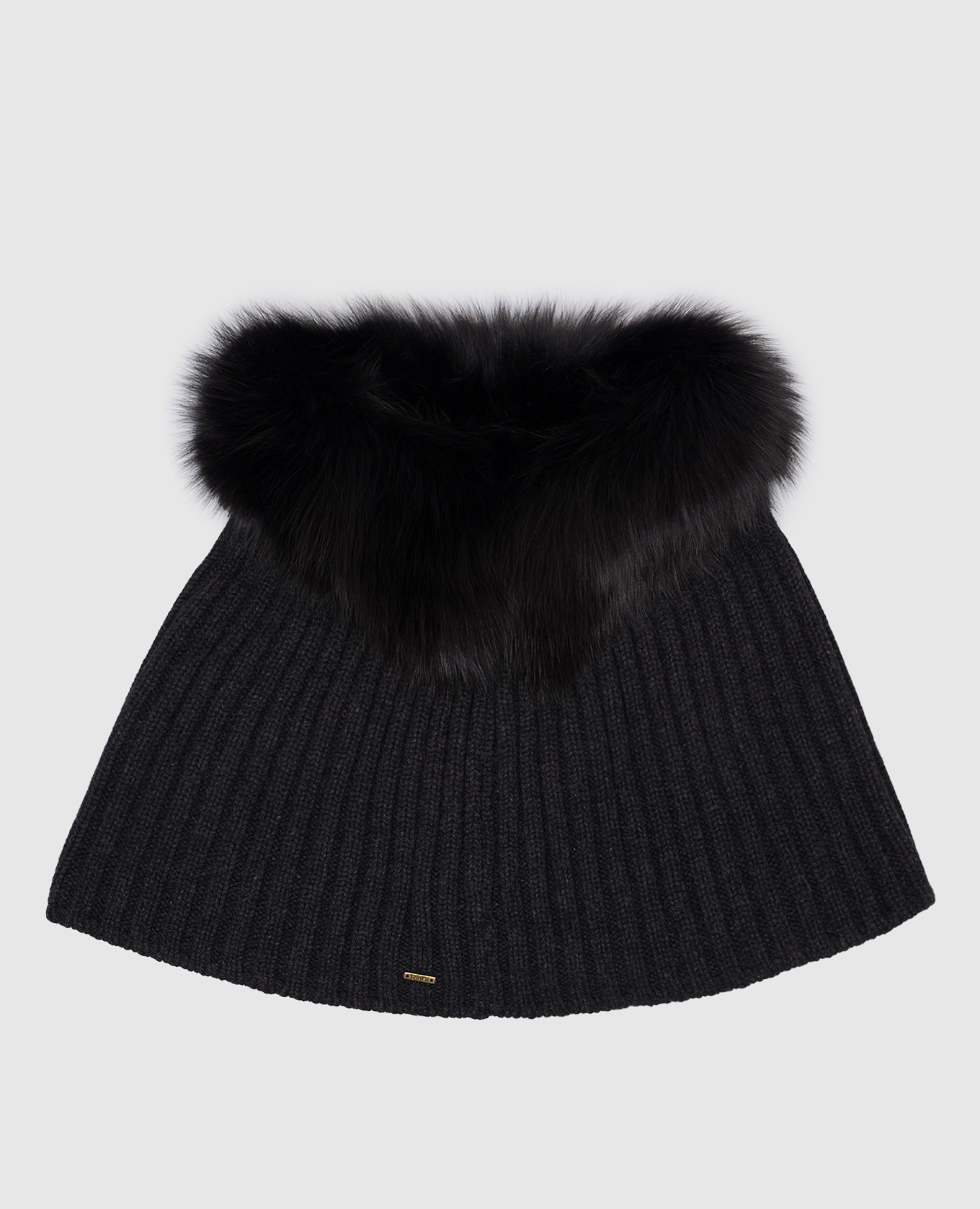 

Black cashmere snood with fox fur Rindi