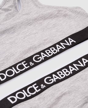 Dolce&Gabbana Children's gray top and panties set L5J713FUGNE