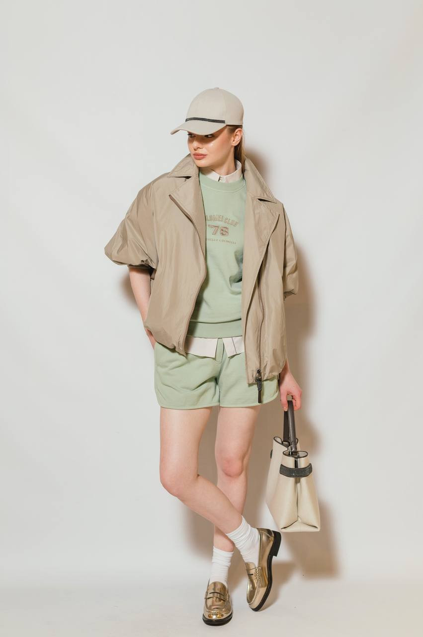 

Green T-shirt with embroidery Brunello Cucinelli