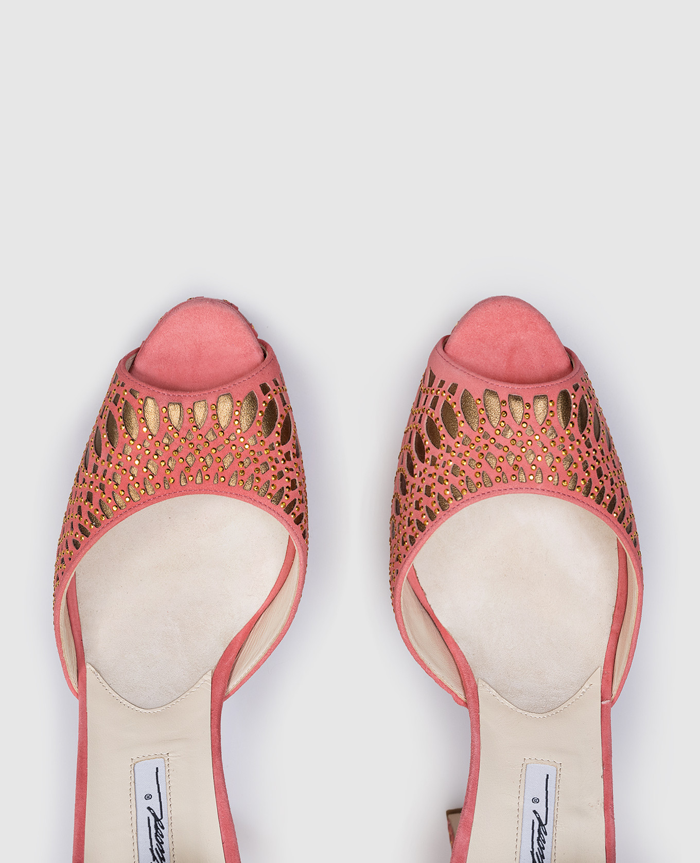 Pink leather shoes with crystals Brian Atwood 4