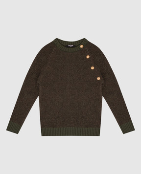 Balmain Children's green sweater with wool BX9P80Z3317810