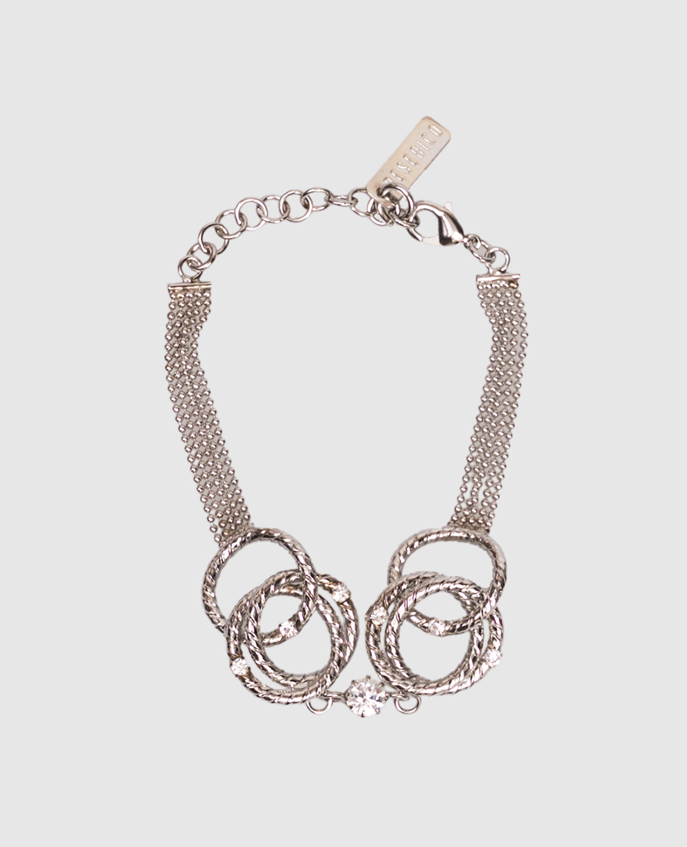 Silver bracelet with crystals Peserico