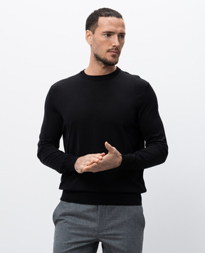 Stefano Ricci Black silk jumper with monogram logo K616215G01F25101