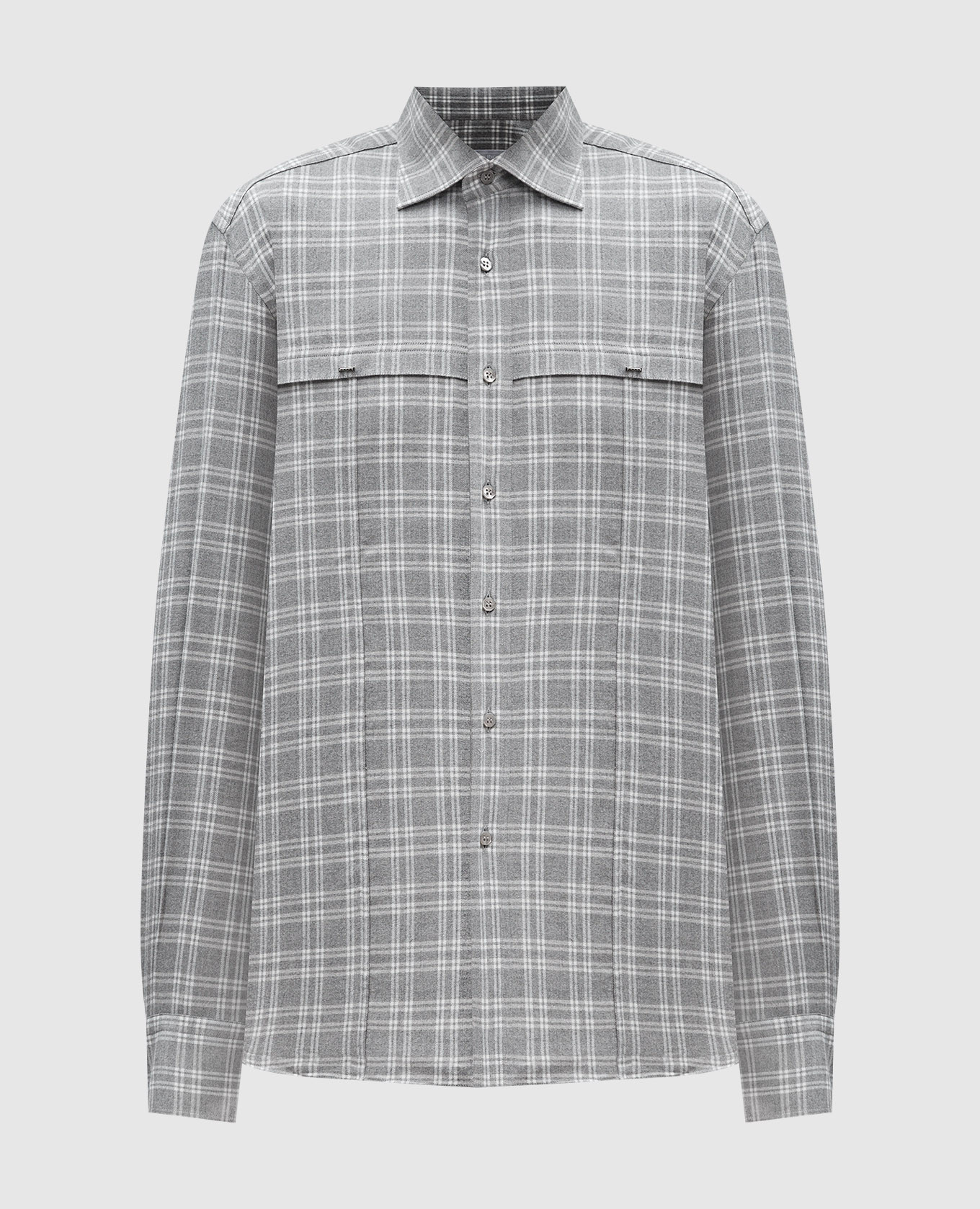 Gray checked shirt stefano ricci