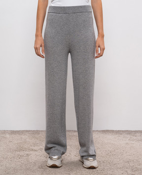 Peserico Grey wool, silk and cashmere sweatpants S94107F1209283