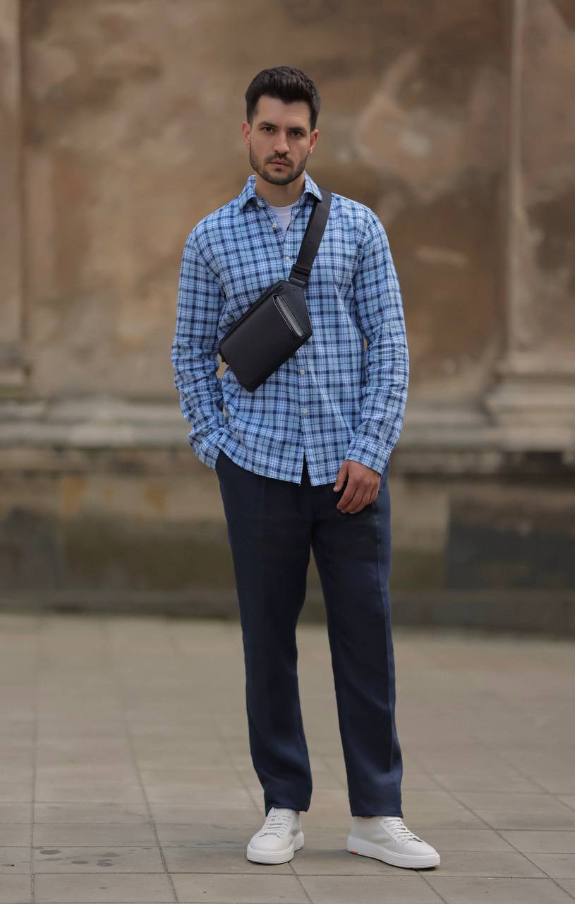 

Blue checked linen shirt Cashmere&Whiskey, Light blue