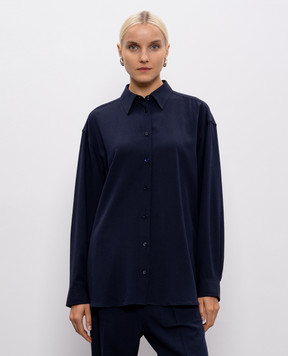Toteme Blue shirt with wool 254WRT0480FB0016