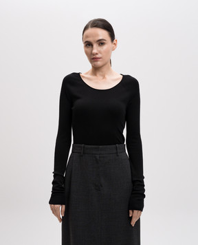 The Row Black Imo silk jumper 8556Y136