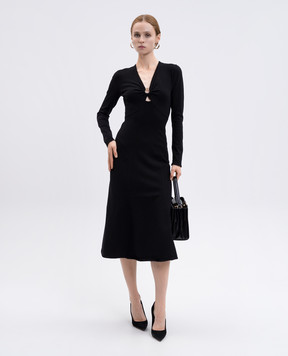 Twinset Black midi dress with logo 252TP3140