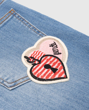 Fendi Children's blue jeans with a patch JFF1201012