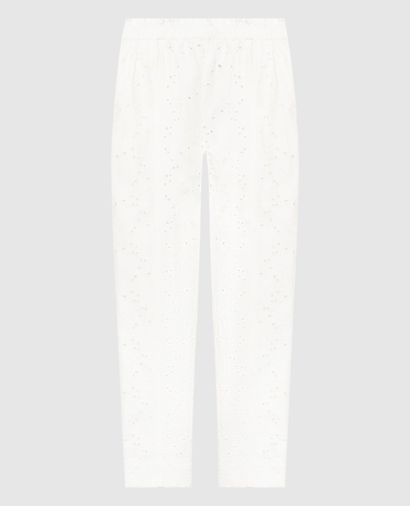 

White pants with broderie embroidery Twinset