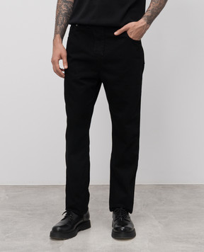Balmain Black jeans with logo patch FH1MI083DF88