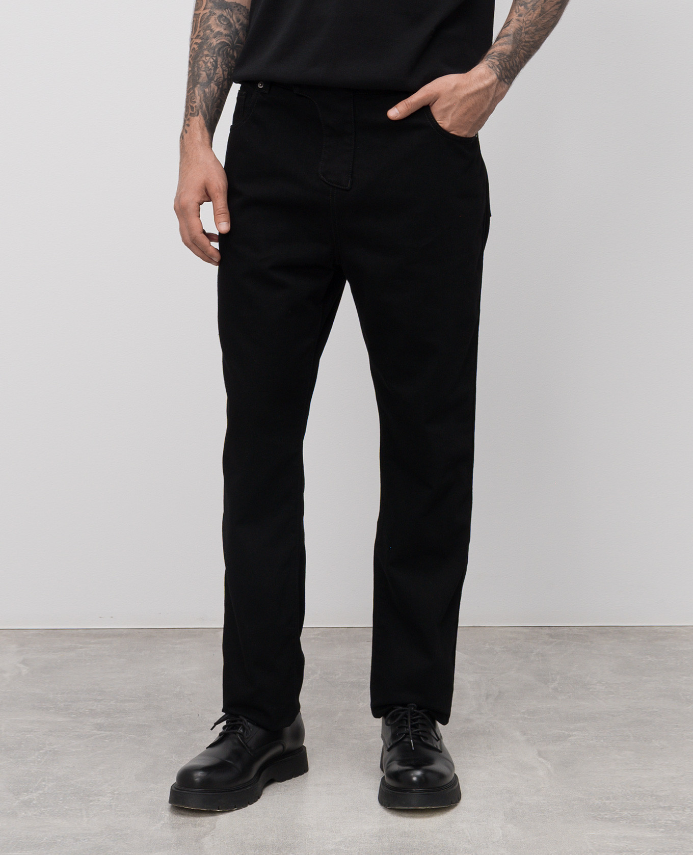 Black jeans with logo patch Balmain 3