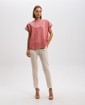 Simonetta Ravizza Pink leather top with embossed reptile leather VER19SCO