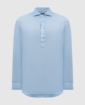 Enrico Mandelli Blue linen shirt 0SPORT5711