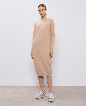 Peserico Beige dress made of wool, silk and cashmere S92250F12B9018