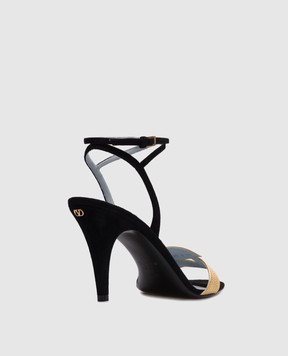 Valentino Black suede sandals FOLIEFOLIAGE 6W0S0MH5KMN