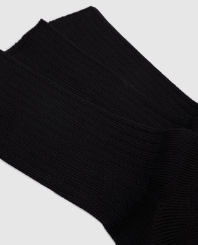 CDLP Set of black ribbed organic cotton socks USO006023003