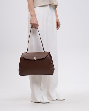 Lou Lou Studio Brown leather bag ZION with embossed logo ZION