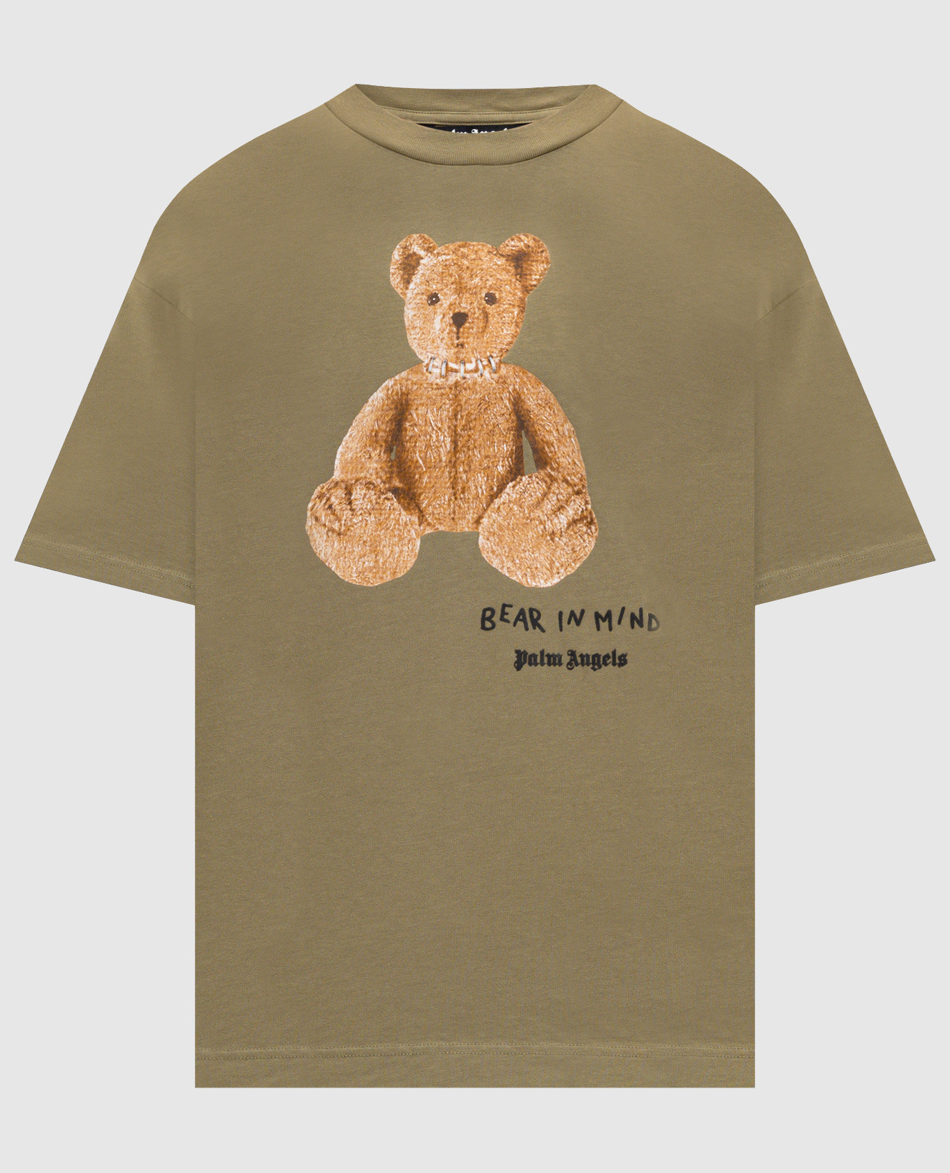 Bear in mind khaki print T-shirt Palm Angels