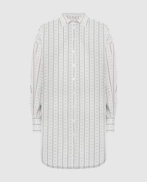 Twinset White elongated shirt with a logo pattern 241TF2020