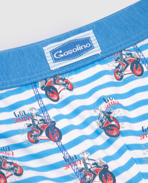 RiminiVeste Gasolino children's blue boxer briefs with Got speed print U3128
