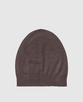 Saint Laurent Grey cashmere hat with logo 7771713Y201
