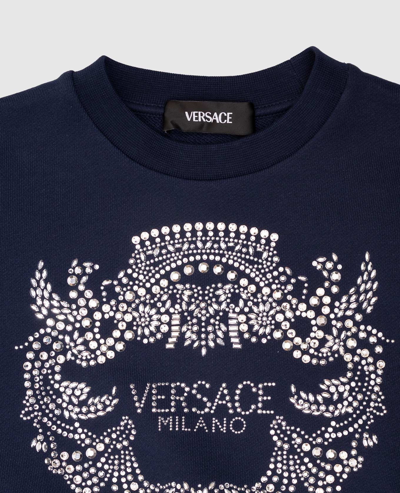 

Children's blue sweatshirt with crystals Versace
