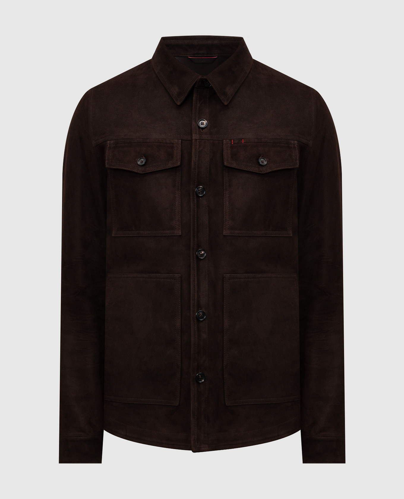 

Brown nubuck shirt jacket ISAIA