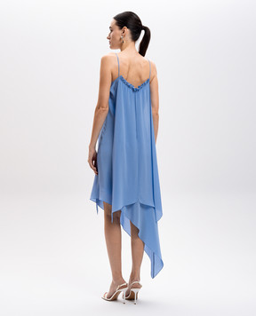 Materiel Blue silk midi dress with ribbons RE25N2192DRCF
