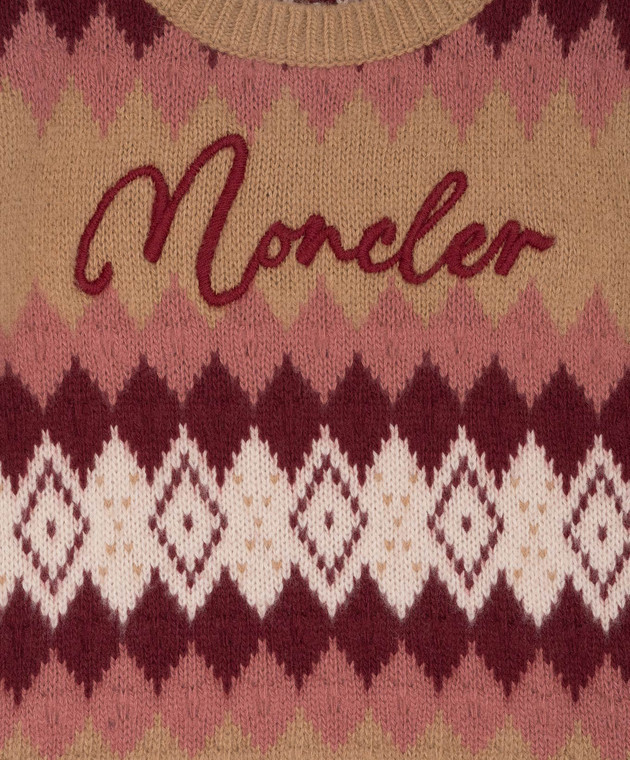 

Children's sweater made of wool with logo embroidery in a pattern Moncler ENFANT, White