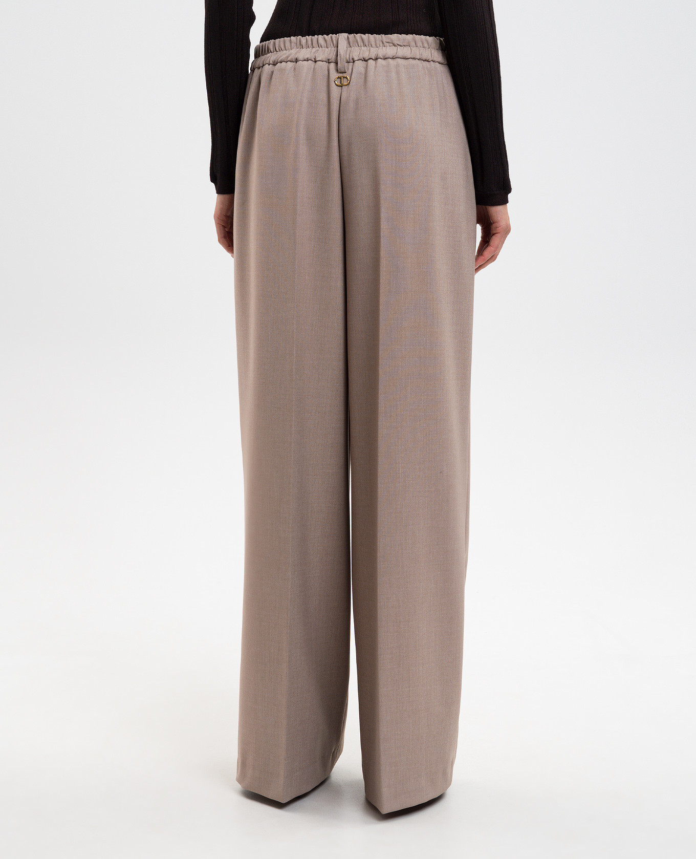 Beige pants with logo Twinset 4