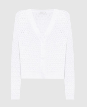 Peserico White openwork cardigan with sequins S99782F03A9110