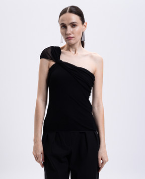 Max Mara BELLICO black one-shoulder top BELLICO