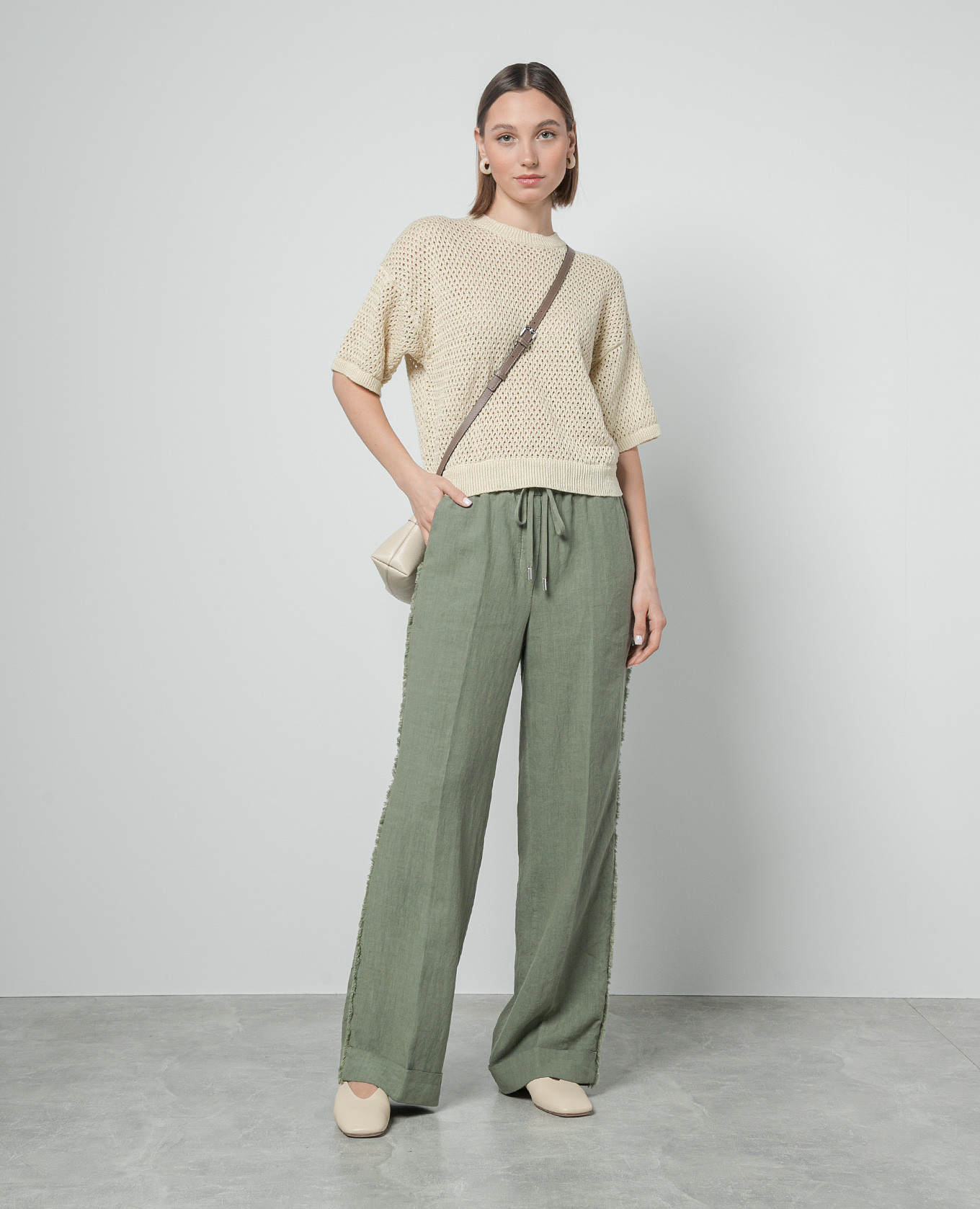 

Beige openwork jumper Peserico