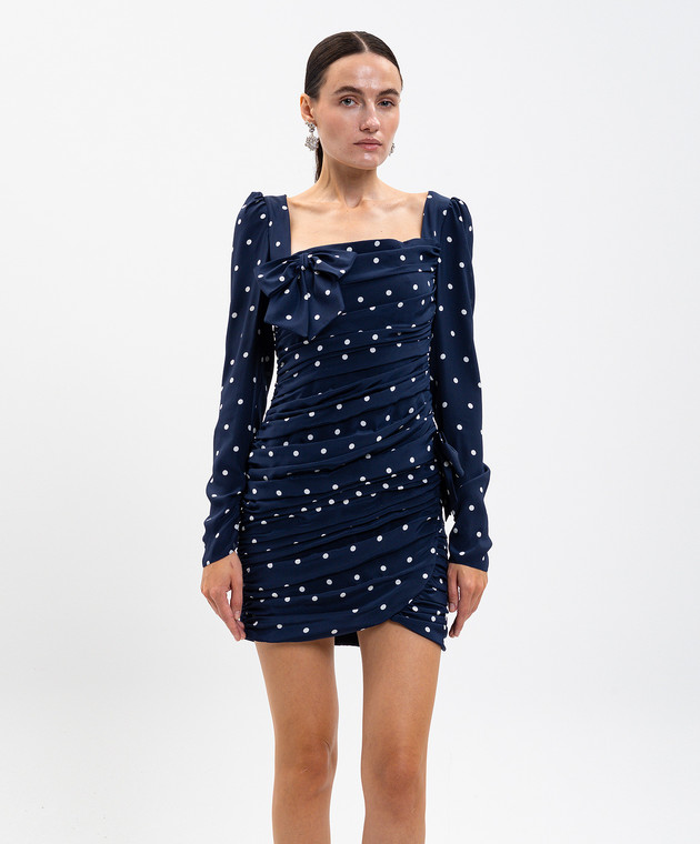 Alessandra Rich - Blue polka dot dress with drapery FABX4125F4655 - shop with Denmark delivery at Symbol Alessandra Rich - Blue polka dot dress with drapery FABX4125F4655 - shop with Denmark delivery at Symbol